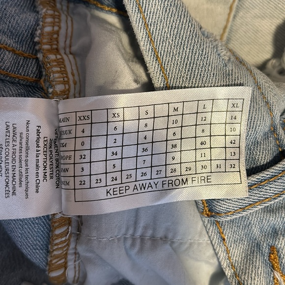 One Teaspoon Rollers Low Waist Long Rise Extreme Curve Raw Hem Jean Shorts 26 - Picture 14 of 14